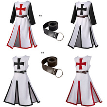欧美外贸万圣节新款圣殿骑士长款中世纪上衣哥特式舞台表演服