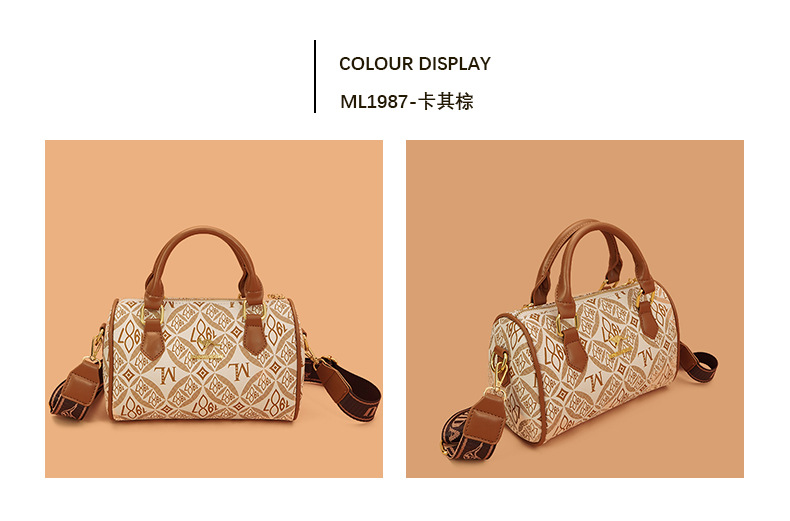 This year's popular cross-border handbag for women is the 2024 new printed letter texture light luxury Boston handbag and single-shoulder bag undefined