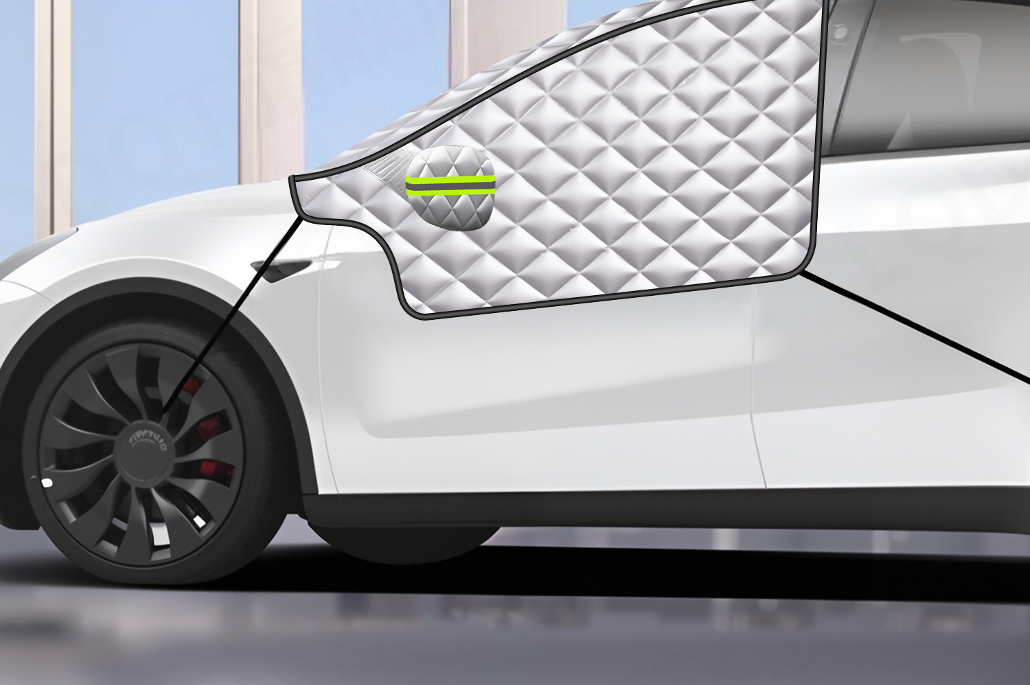 Car Snow Cover for Front Windshield, Anti-Freeze Half Cover, Anti-Frost Windshield Cover, Winter Snow Protection, Thickened for Winter
