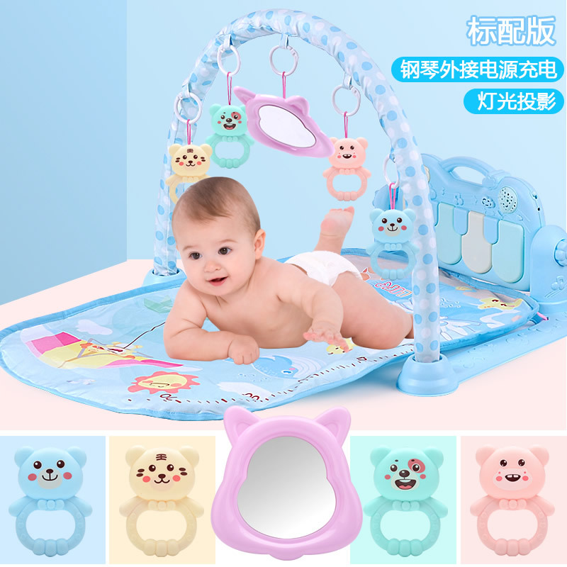 Sudeste asiático Venta caliente bebé fitness rack recién nacido bebé alfombra multifuncional música pedal piano juguete