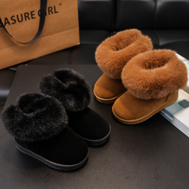 2024 Herbst/Winter Neue Schneestiefel für Jungen Mädchen Warme und bequeme große Baumwollkinderschuhe Trendy_voghion.com