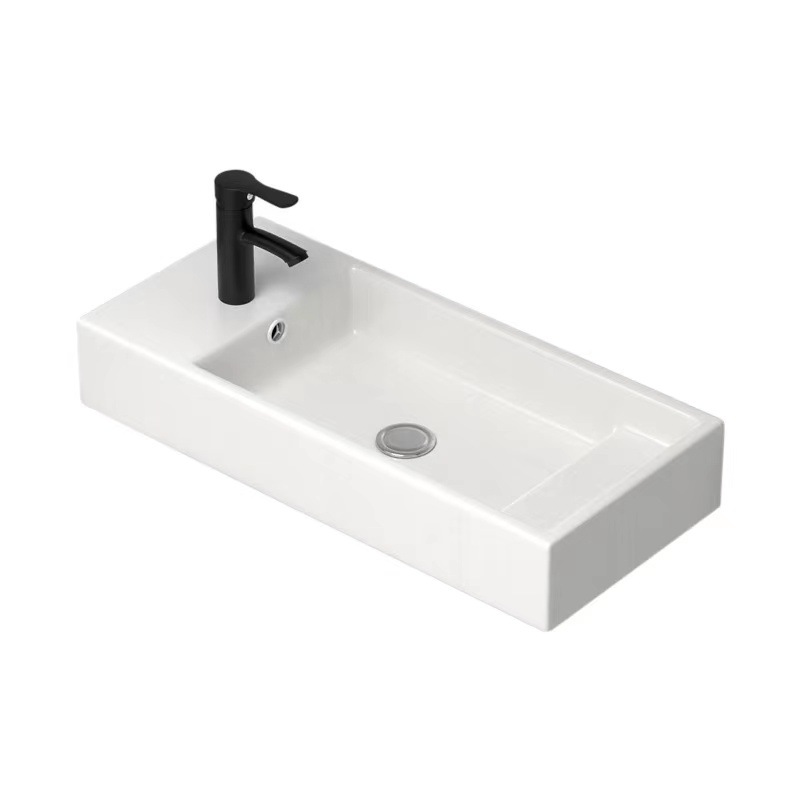 Lavabo de cerámica montado en la pared lavabo único lavabo de baño lavabo mini lavabo colgante baño balcón lavabo pequeño tamaño