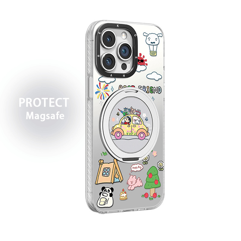 汽车小新适用苹果iPhone16/15pro手机壳14元气13磁吸支架12可爱11|undefined