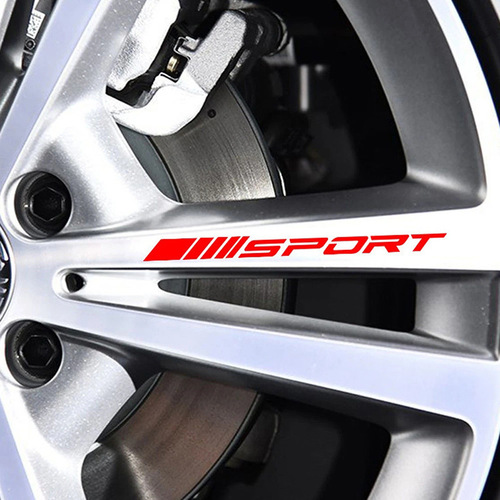 4PCS Sports Style Door Steel Wheel Rim Racing Decals Tire Personalized Decor Sticker for Car