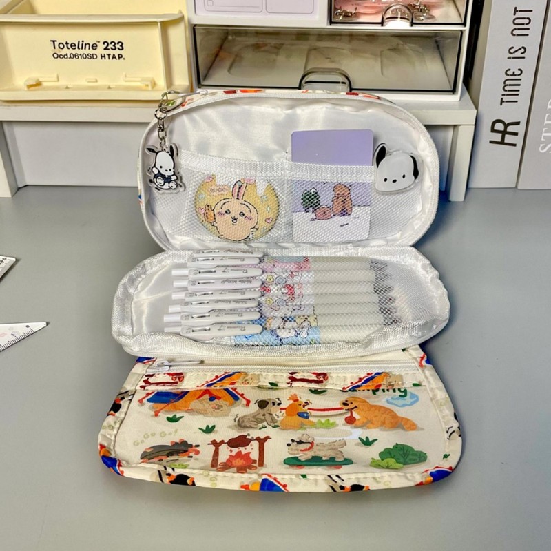 Xiaohongshuと同じスタイルの痛バッグ鉛筆バッグ多層大容量文具箱かわいい学生高価値鉛筆収納袋|undefined