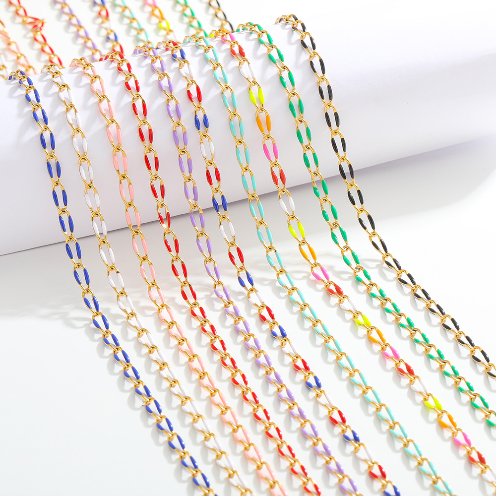 1 Piece Quantity 1 Piece 1m 304 Stainless Steel Color Block Chain