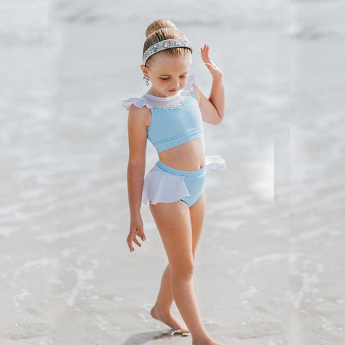  new style children's split swimsuit Cinderella Snow White Rapunzel dress cute one piece drop shipping