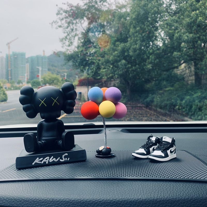Xx black plush toy + colorful balloons + black and white shoes + large cushion