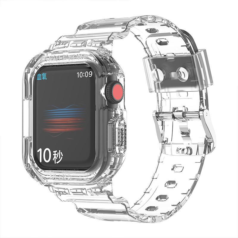 Suitable for Apple Iwatch10 Watch Strap Se Transparent Glacier Replacement with Protective Cover Integrated Apple Watch 98