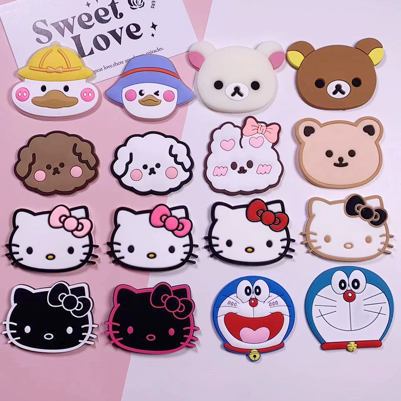 Мягкая клеевая нашивка из ПВХ с мультяшным медведем и собакой, аксессуары для самостоятельного изготовления, чехол для мобильного телефона, чашка для воды, тапочки, ящик для хранения, багаж, автомобильный кулон