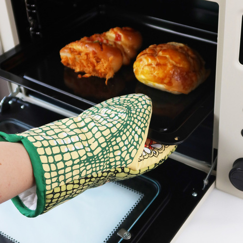 Cartoon Animal Insulated Gloves Alligator Thick Oven Gloves BBQ Gloves Kitchen Heat-Resistant Anti-Scald Gloves