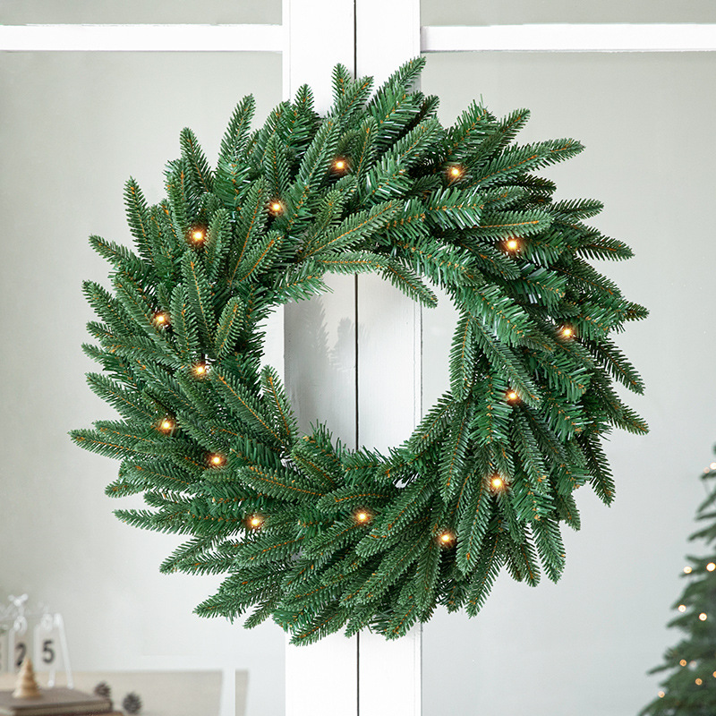 Nueva guirnalda de Navidad puerta colgante 50/60cm Navidad verde PE hoja mixta decoración nieve guirnalda colgando decoración escena diseño
