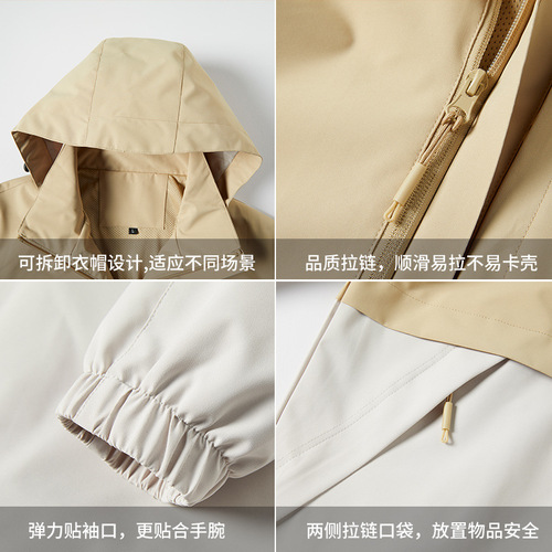 Foreign trade cross-border Amazon jackets for men and women thin hooded color-blocked jackets logo custom work clothes