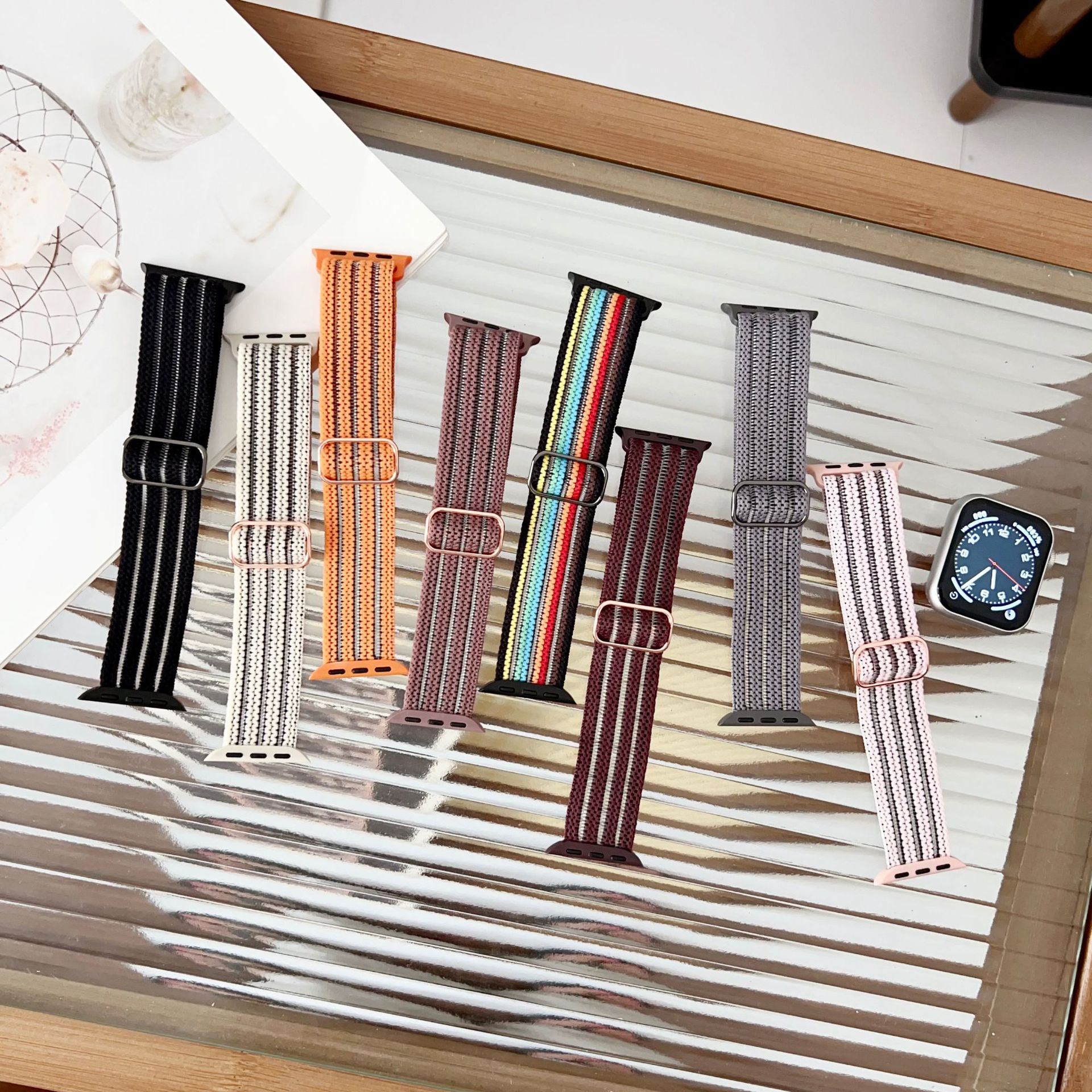 Suitable for Apple Watch striped nylon strands of S9…