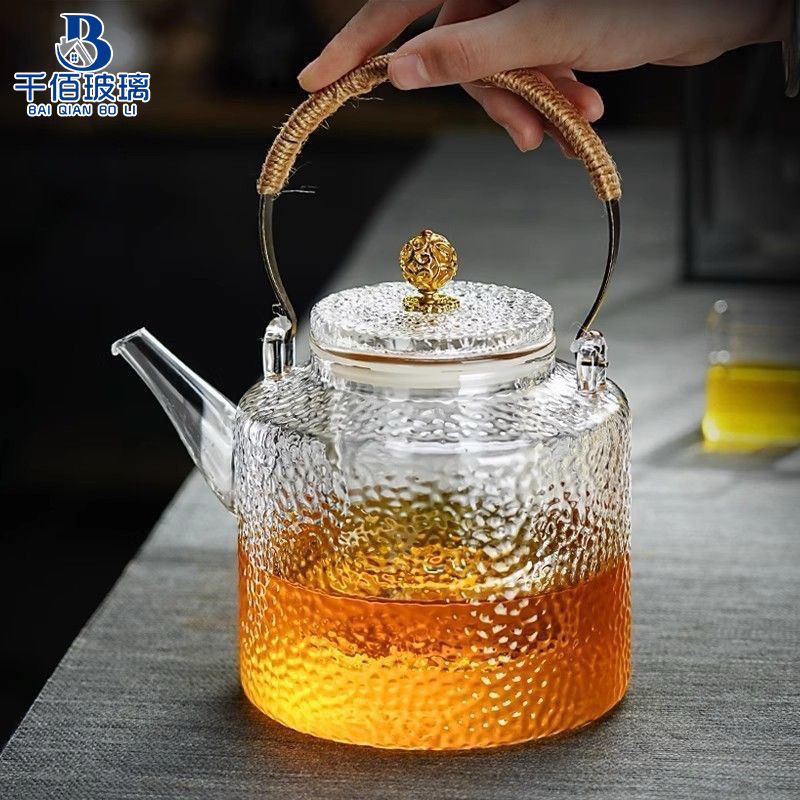 1500ml Tea Brewing Hammer Pattern Electric Ceramic Stove Kettle for Boiling Water, High Temperature Resistant High Borosilicate Office Tea Brewing Kettle 1500ml Tea Brewing Hammer Pattern Electric Ceramic Stove Kettle for Boiling Water, High Temperature Resistant High Borosilicate Office Tea Brewing Kettle