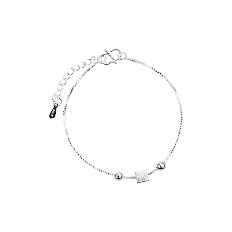 Sunburst Transfer Cube Bracelet For Women Korean Version Simple Ins Style Minimalist Brushed Square Geometric Bead_voghion.com