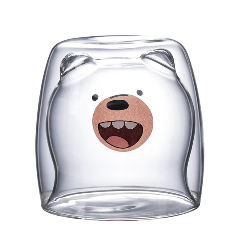 웃는 입 곰 컵