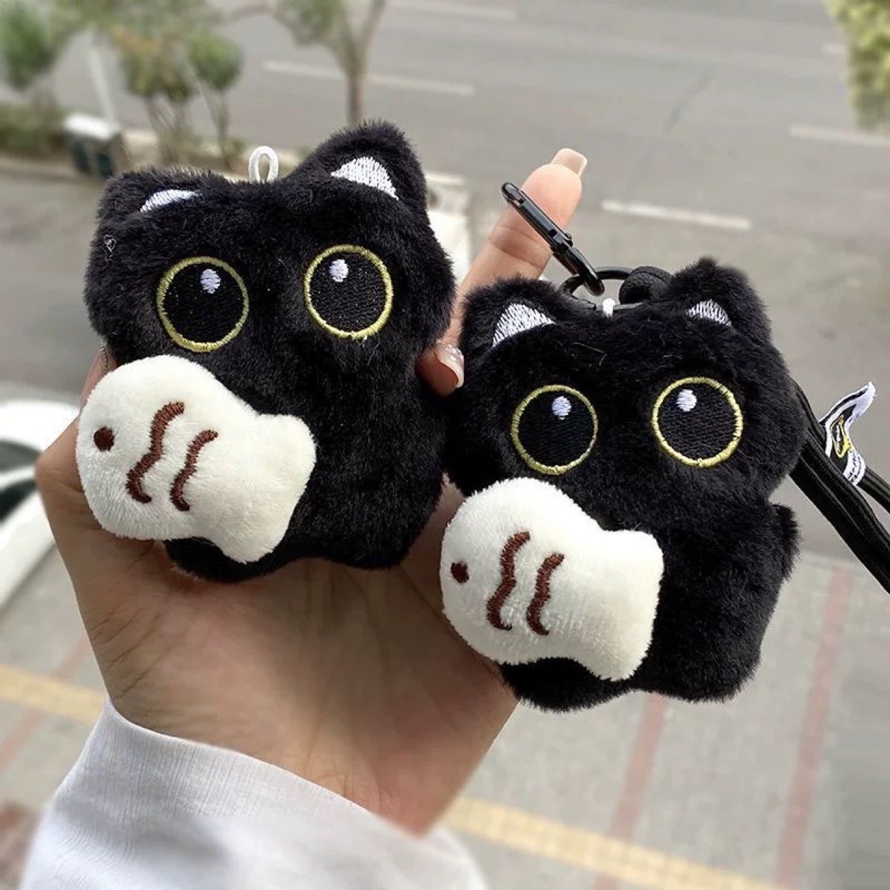 Nuevo gatito colgante de Año Nuevo para atraer dinero billetera gato lindo muñeca de peluche llavero muñeca regalo pareja