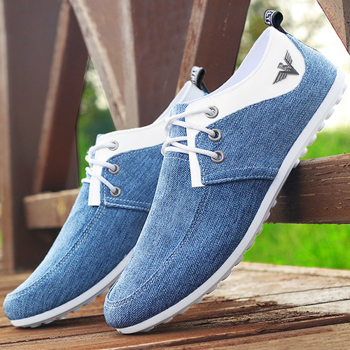 Foreign trade cloth shoes manufacturer wholesale men's beanie shoes spring and autumn sports flat heel canvas casual low-top casual shoes