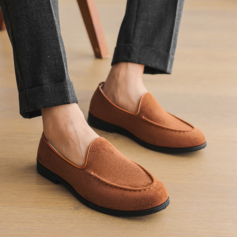 Lefu shoes 2025 verano de un pie doudou shoes británico retro al aire libre casual suela blanda zapatos perezosos comercio exterior zapatos de hombre