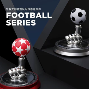 Solar-Powered Rotating Suspended Football Car Air Freshener Car Perfume Ornament Car Dashboard Car Fragrance Decoration
