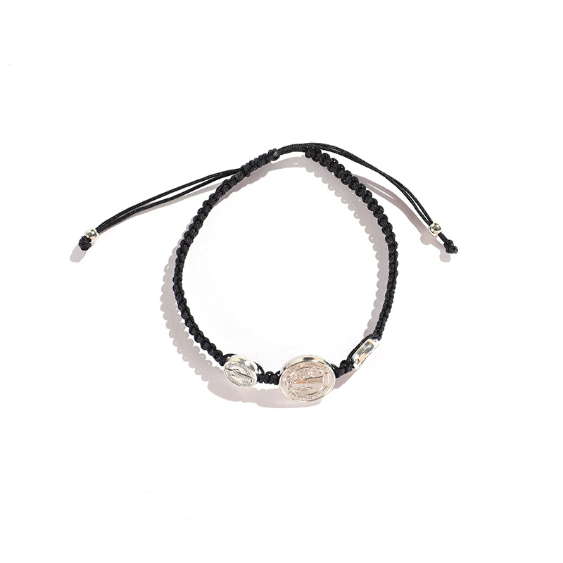 1 Stück Einfacher Stil Runden Legierung Stricken Überzug Unisex Armbänder display picture 5