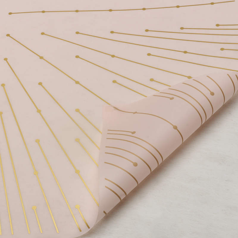 Huaxi transfronterizo amor punto de partida de papel de embalaje de flores Hansu impresión de hilo de oro impermeable papel de niebla florista al por mayor