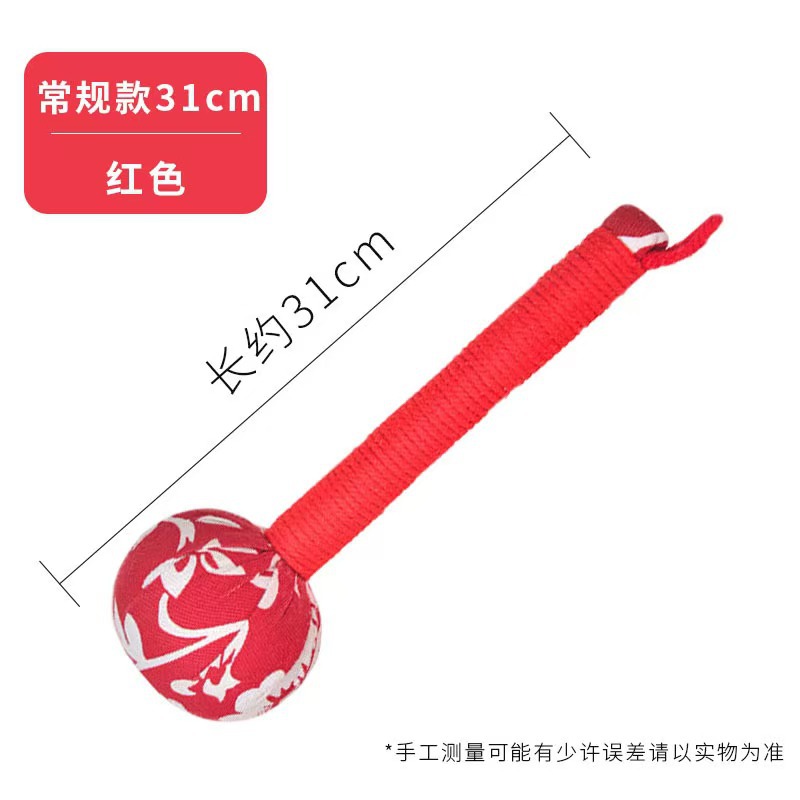 꽃무늬 천 31cm 마사지 망치 - 빨간색과 흰색 꽃