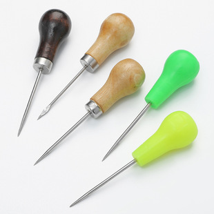 Stone patch shoe repair shoe awl wooden handle single gourd awl leather punching tool hook cone pointed straight cone Awl