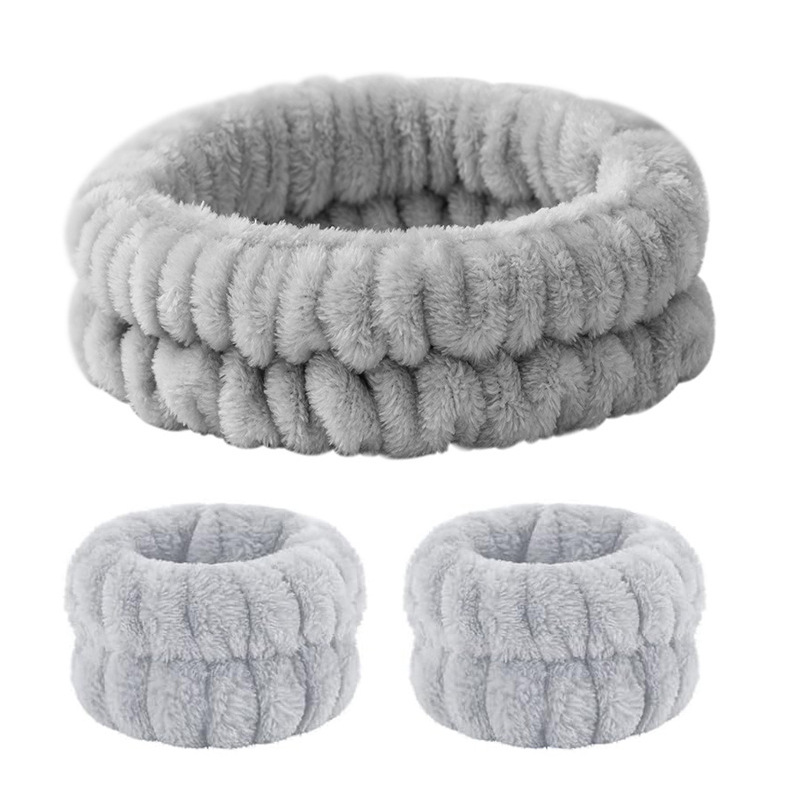 Gray hair tie three-piece set (three elastic hair ties)