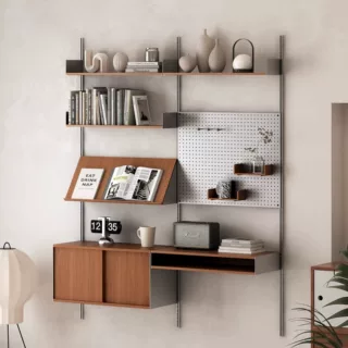 vitsoe606置物架 简约现代实木墙上书架 多层洞洞板墙面收纳架 适