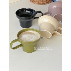 Ins-style niche designer ceramic American-style drinking cup tea cup high-end simple handmade gift for women