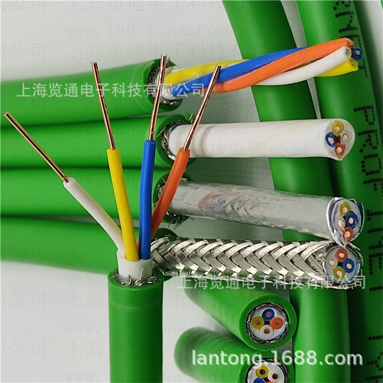 Profinet TYPE A 2*2*0.64绿色四芯工业以太网总线电缆 pn通讯线