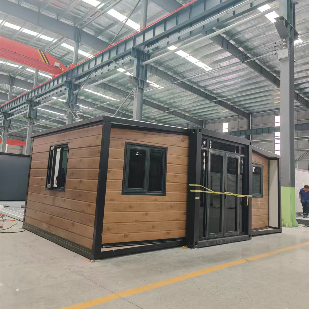 Fábrica al por mayor doble ala expansión plegable temporalmente oficina sitio de construcción puede alojamiento móvil sala integrada rápida