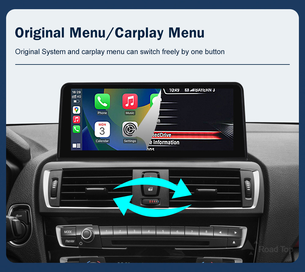10.25''CarPlay Car Multimedia Display Screen for Bmw 1/2 Series NBT System