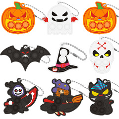 国境を越えたハロウィーンはネズミの先駆者のキーホルダー幽霊カボチャのストラップの指の泡楽を解消して減圧のおもちゃを解凍します。
