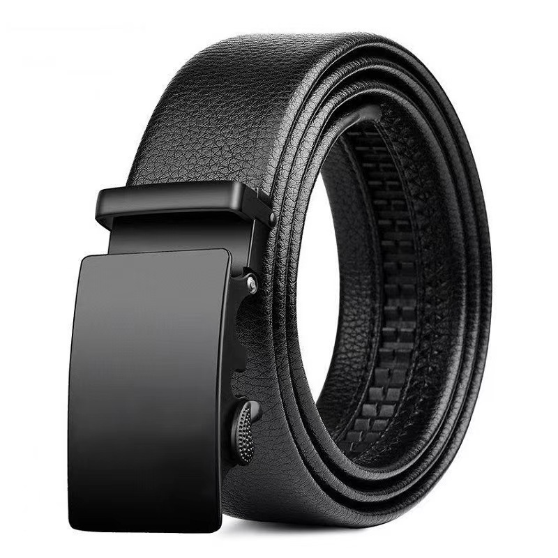 Business Style Business Color Block Imitation Leather Iron Plating Men's Leather Belts