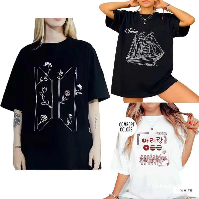 Kpop Swimming World Tour Inspired T-Shirt Minimalist Floral Women's Fashion Graphic Clothing Music Hobby Kpop Swimming World Tour Inspired T-Shirt Minimalist Floral Women's Fashion Graphic Clothing Music Hobby