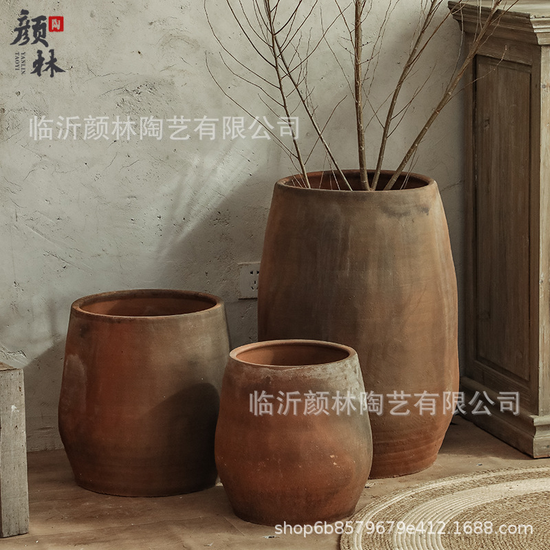 Retro color de cerámica maceta de viento tranquilo maceta de cerámica