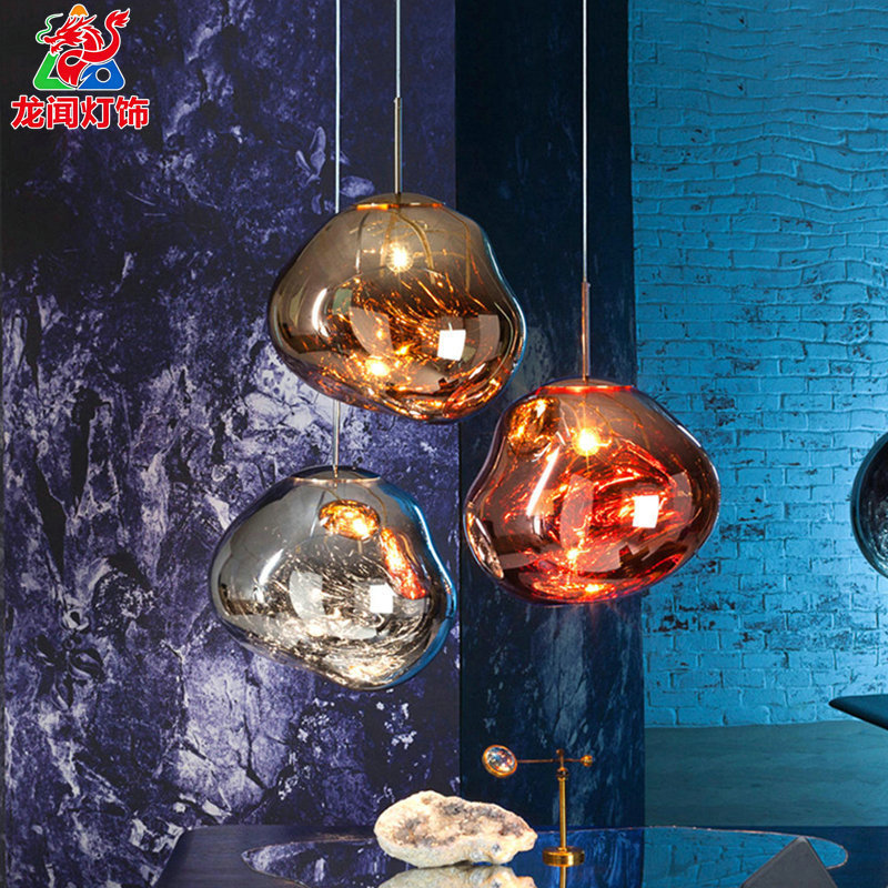 Non-Standard Customized Electroplated Glass Chandelier Creative Modern Minimalist Bar Fireworks Ball Nordic Restaurant Volcano Lava Lamp