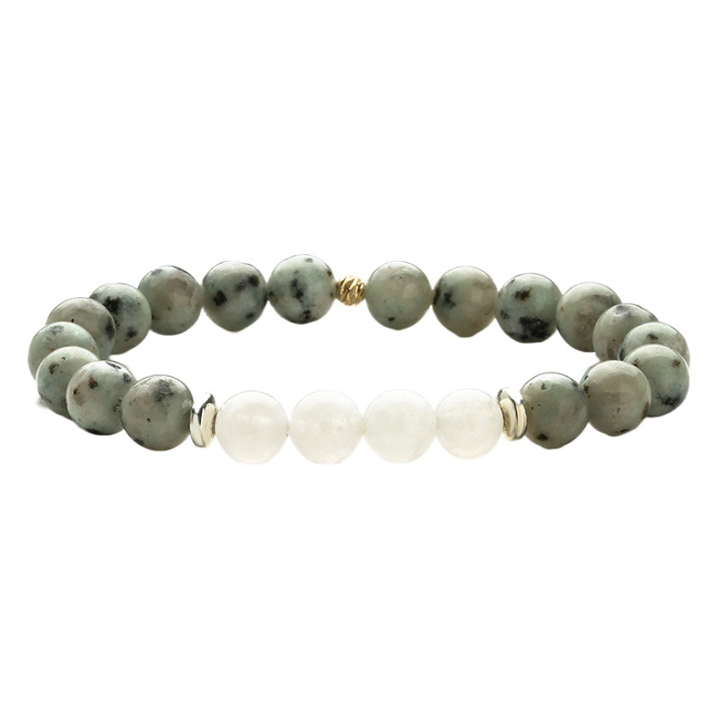 Deseo transfronterizo Venta caliente natural brillo piedra pulsera de cuentas pulsera blanca turquesa venta directa de la joyería europea y americana al por mayor