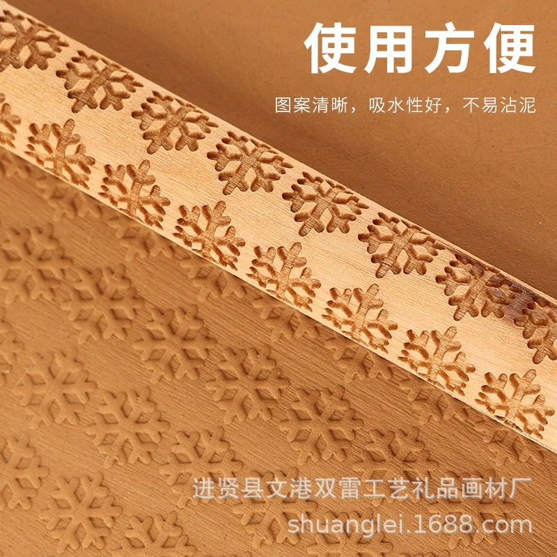 Деревянная скалка для раскатки теста с лазерной гравировкой, embossed скалка для глины, пресс-станок для глины, штамп-скалка, тиснение штампа для печати