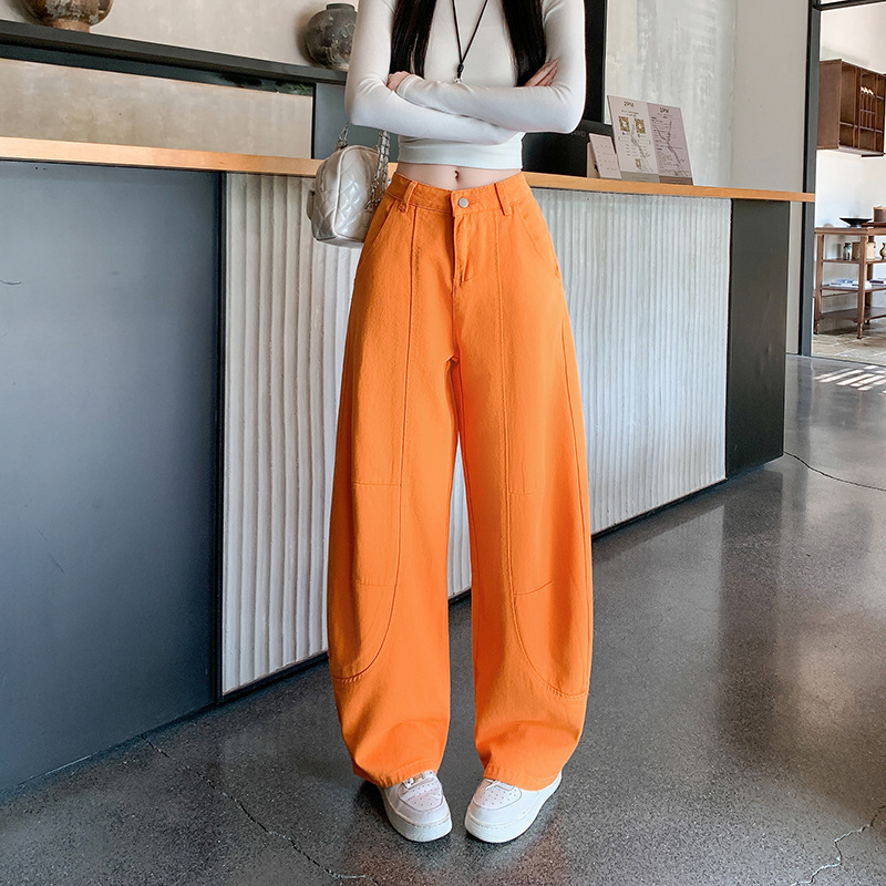 In-Stock Real Price~ American Retro Orange Scythe Jeans for Women, New Style, Relaxed and Loose-Fitting Pants In-Stock Real Price~ American Retro Orange Scythe Jeans for Women, New Style, Relaxed and Loose-Fitting Pants
