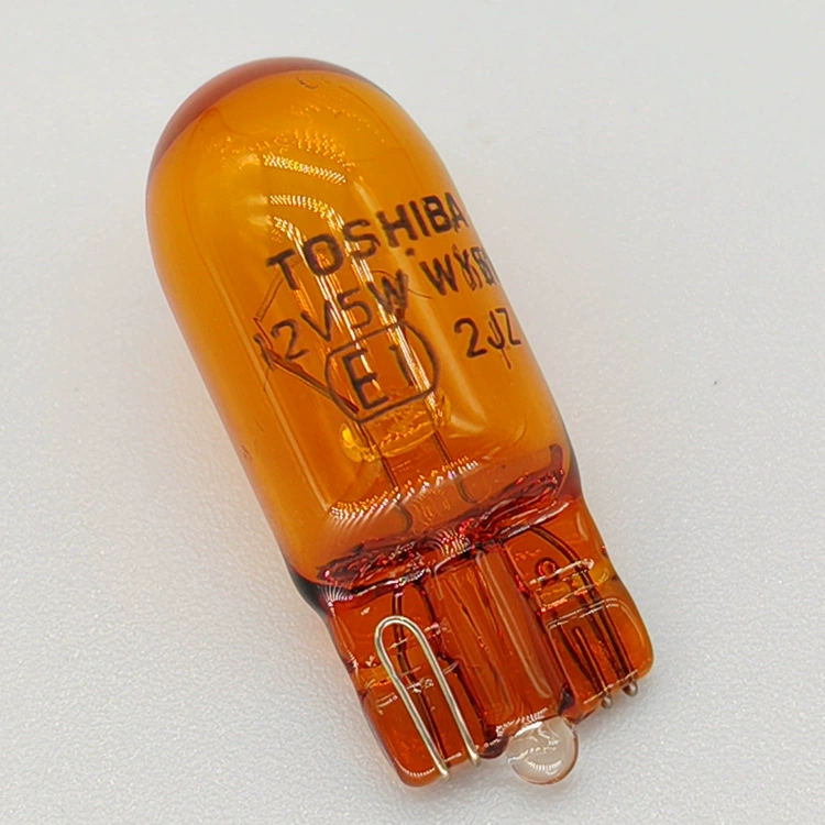 [TOSHIBA 12V 5W WY5W T10 E1东芝琥珀色汽车叶子板后视镜转向灯泡]