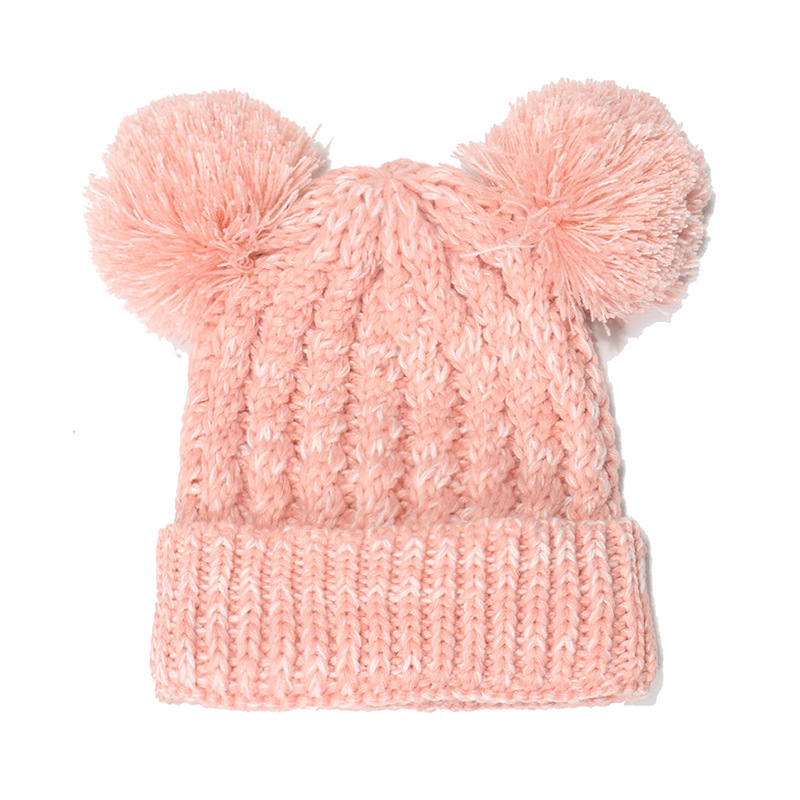 Enfants Unisexe Mignon Bloc De Couleur Pompons Bonnet De Laine display picture 5