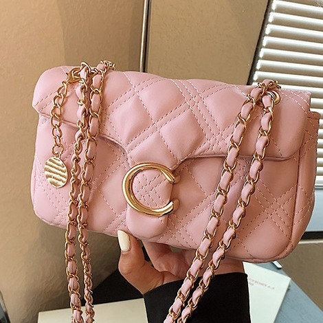 Yuezi 2026 New Style Chanel-Inspired Quilted Crossbody Women's Bag with a High-End Feel, Chain Shoulder Bag, Versatile Handbag, Small Square Bag