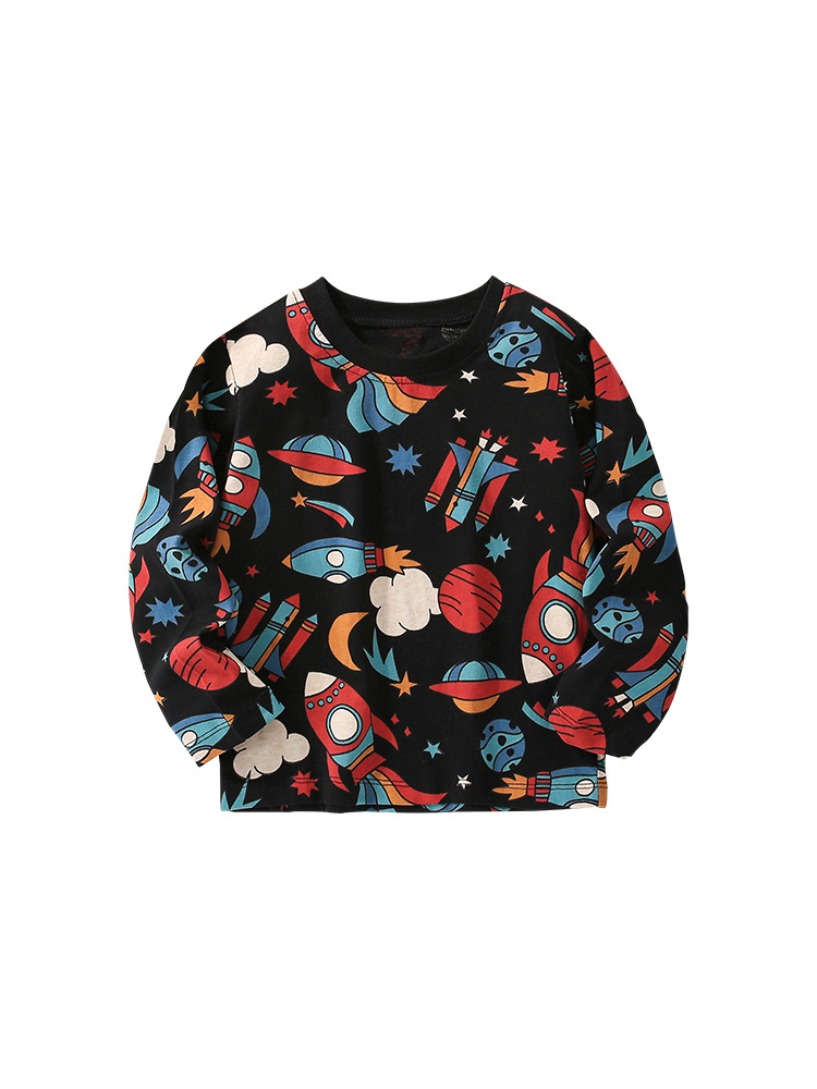 En stock malwee camiseta de los muchachos otoño nueva camisa de fondo de los niños europeos y americanos casual cuello redondo manga larga ropa para niños