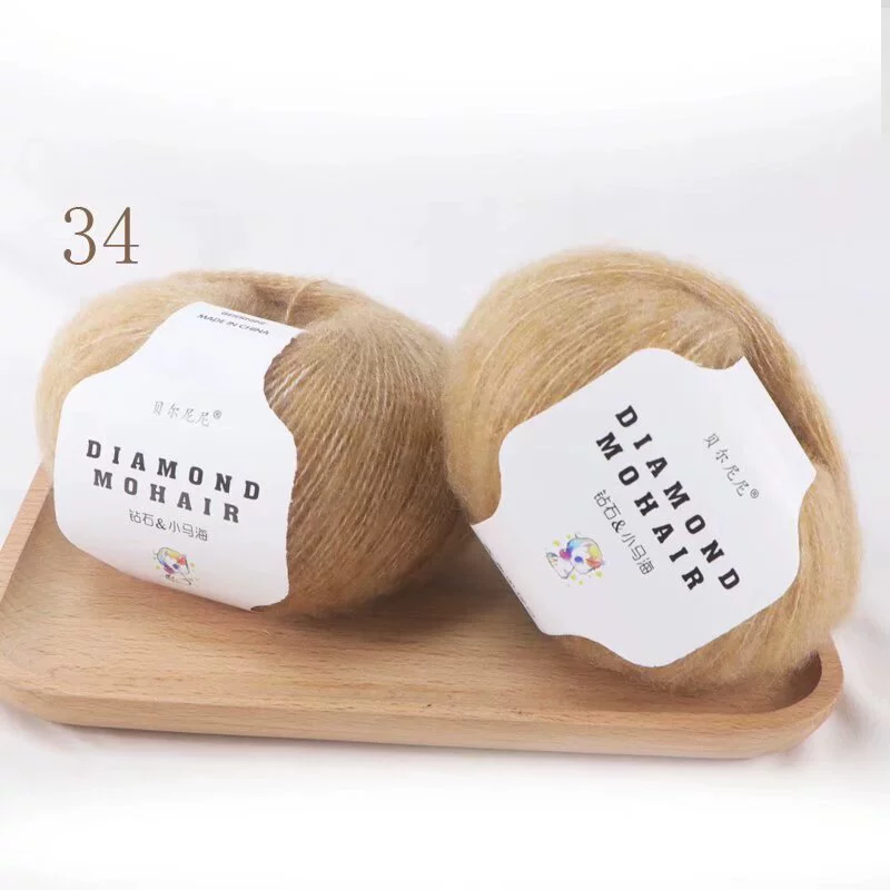 Diamond Pony: шарф и клубок пряжи Diamond Mohair, ручная работа, бренд 贝尔尼尼, разнообразные конфигурации