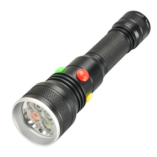 Railway signal light strong light flashlight independent four light sources USB fast charging three-color strong magnetic adsorption waterproof emergency light