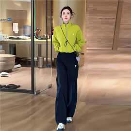 深圳南油休闲运动服套装女春秋2026年洋气立领开衫上衣跑步两件套